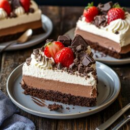 no bake triple chocolate mousse cake