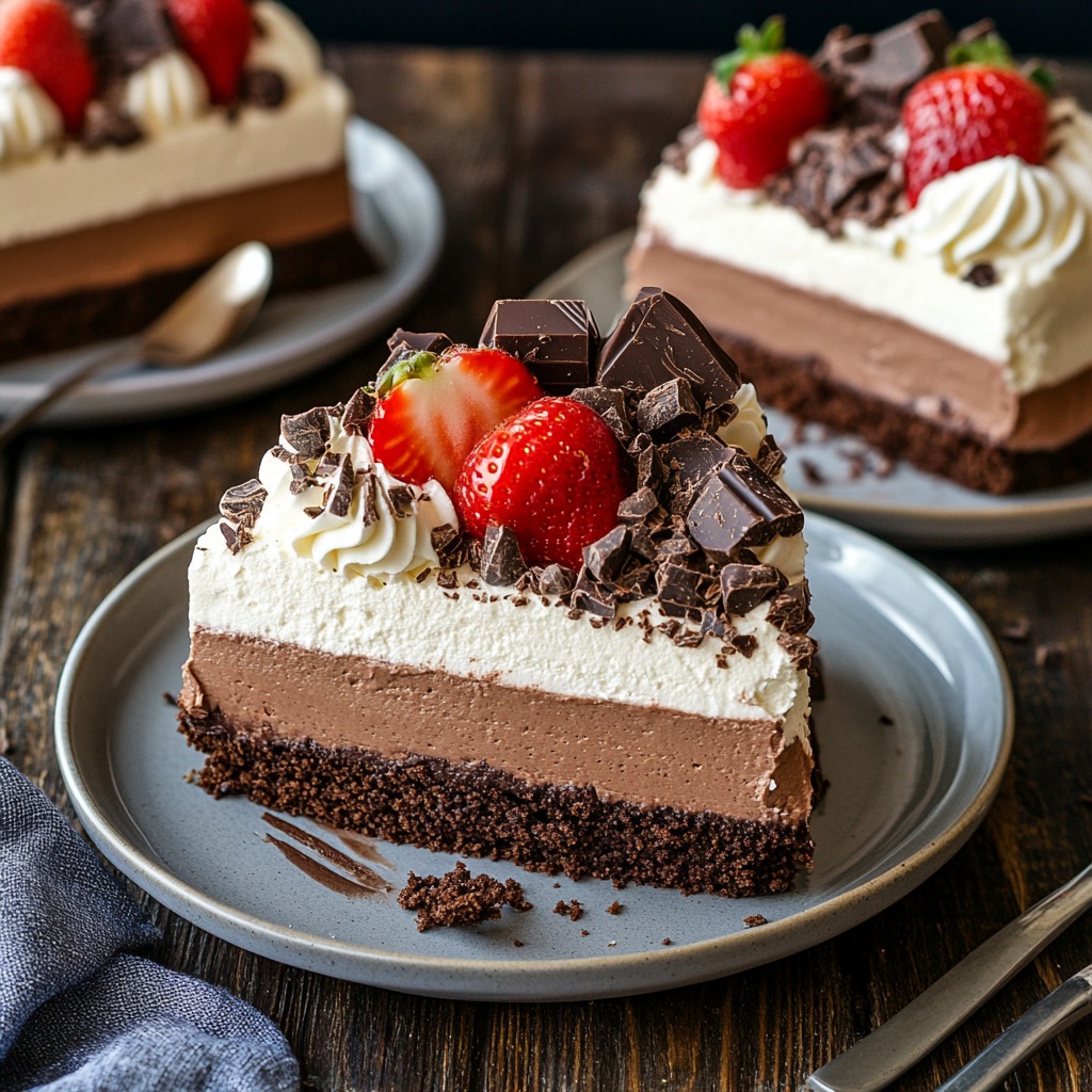 no bake triple chocolate mousse cake