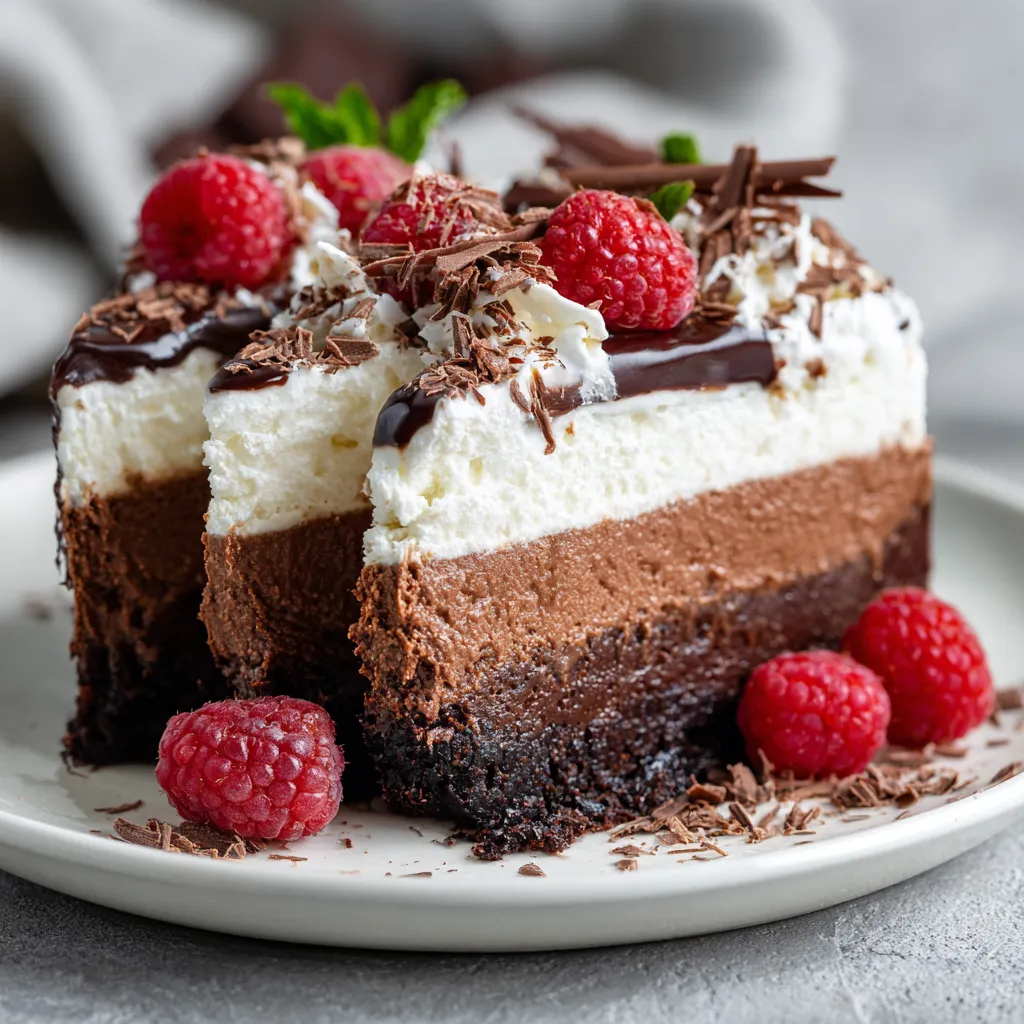 keto triple chocolate mousse cake