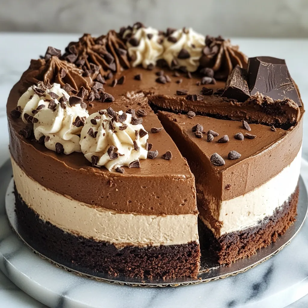 keto triple chocolate mousse cake