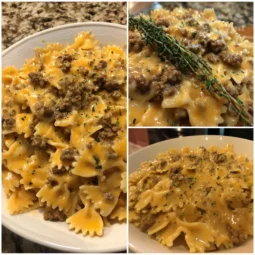 Creamy Velveeta Beef and Bowtie Pasta Recipe