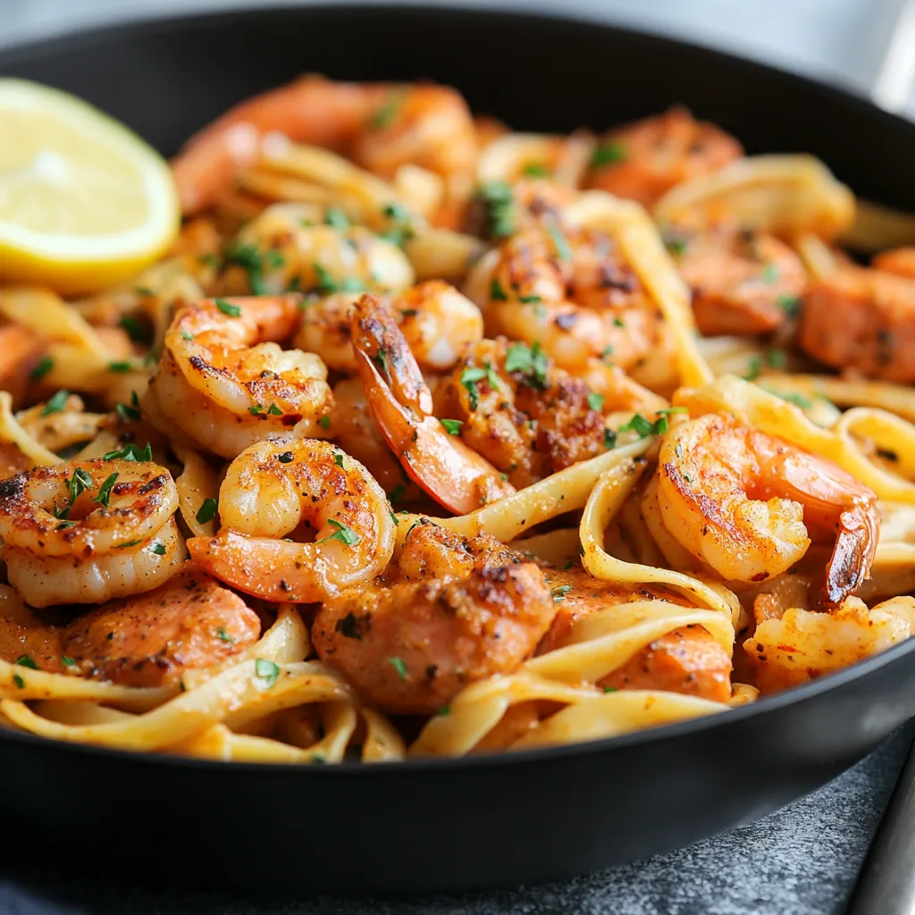 Easy cajun shrimp and salmon pasta 6 cajun shrimp and salmon pasta