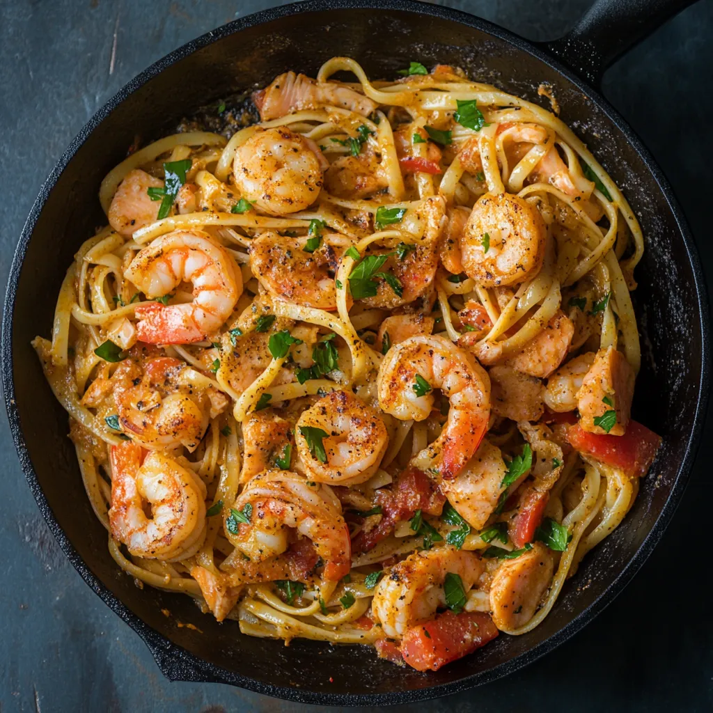 Easy cajun shrimp and salmon pasta 12 cajun shrimp and salmon pasta