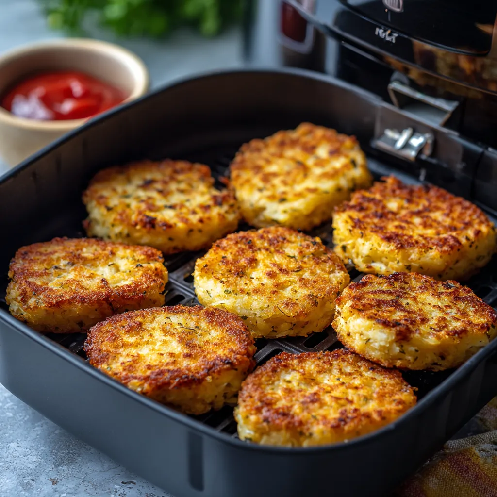 Easy Frozen Hash Brown Patties in Ninja Air Fryer – 5 Steps 4 Frozen Hash Brown Patties in Ninja Air Fryer