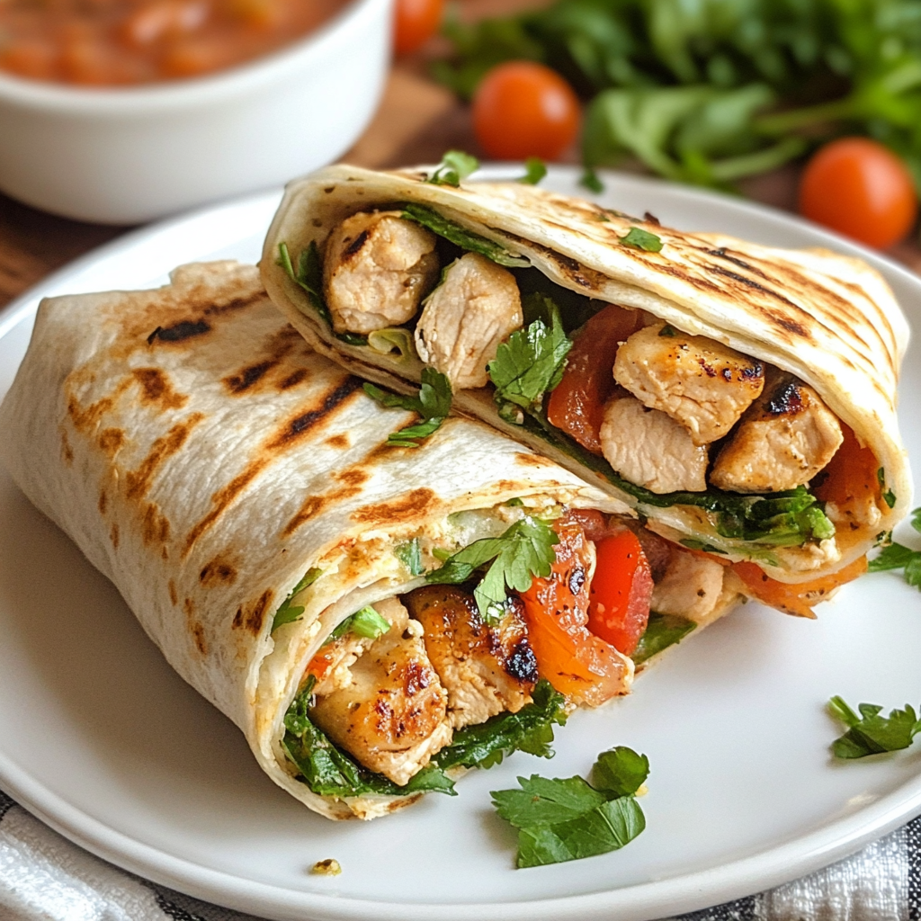 Cheesy Garlic Chicken Wrap Recipe