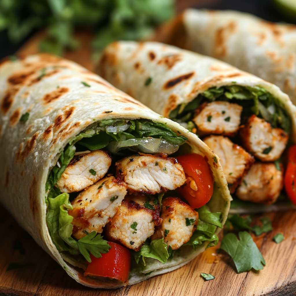 Cheesy Garlic Chicken Wrap Recipe