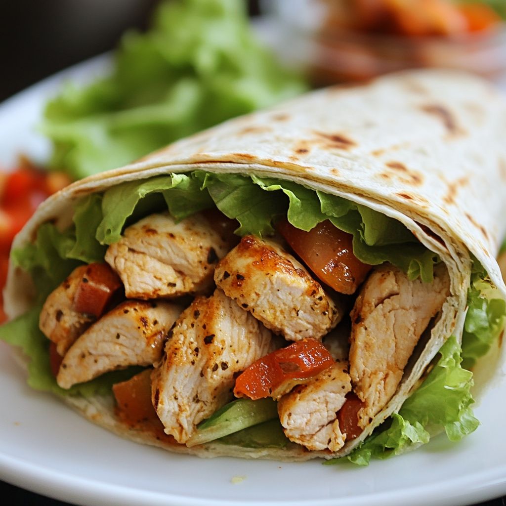 Cheesy Garlic Chicken Wrap Recipe