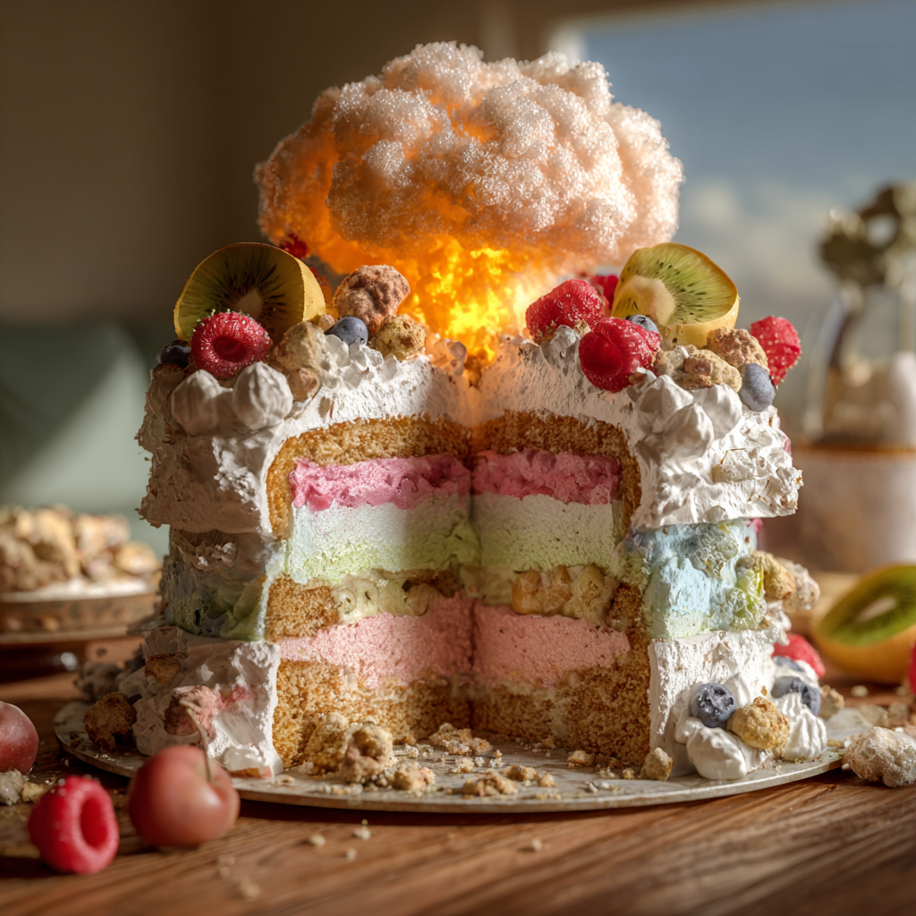 Atom Bomb Firework Cake