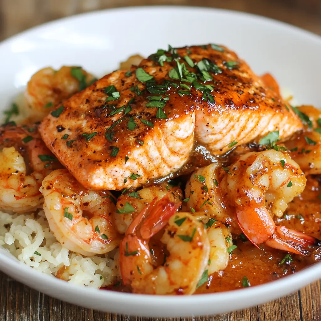 Spicy Cajun Salmon and Shrimp Delight

