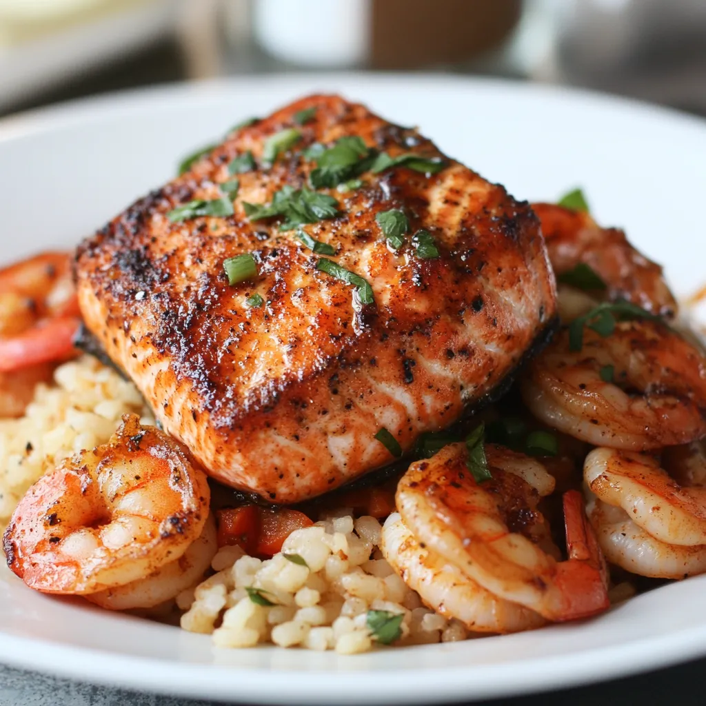 Spicy Cajun Salmon and Shrimp Delight

