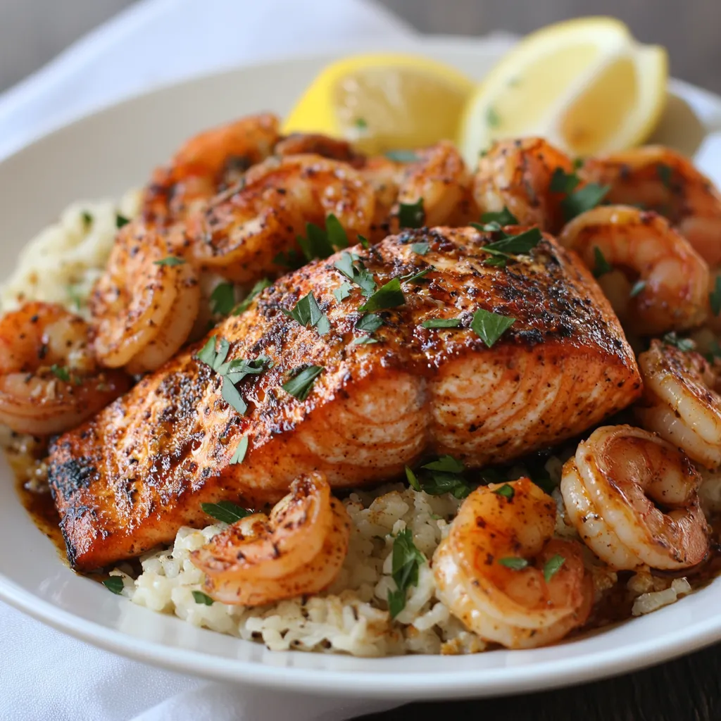 Spicy Cajun Salmon and Shrimp Delight


