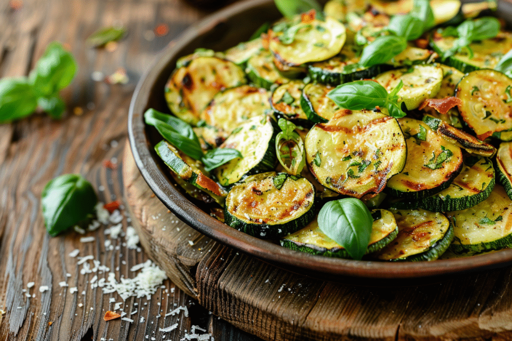 zucchini and basil in the spotlight