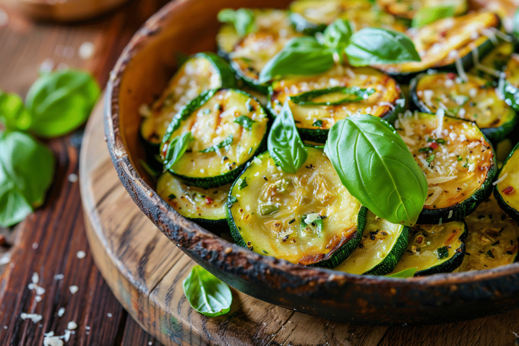 zucchini and basil in the spotlight