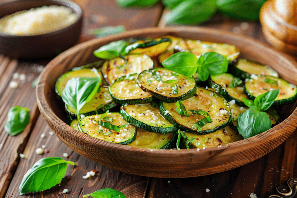 zucchini and basil in the spotlight