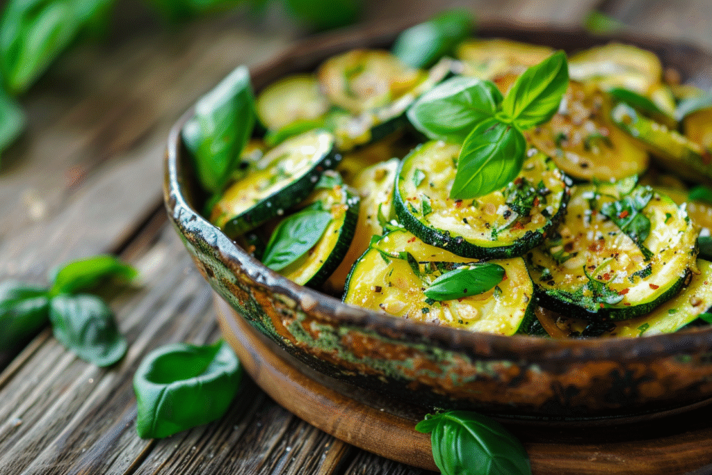 zucchini and basil in the spotlight