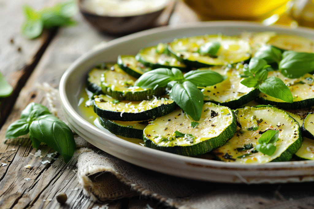 zucchini and basil in the spotlight