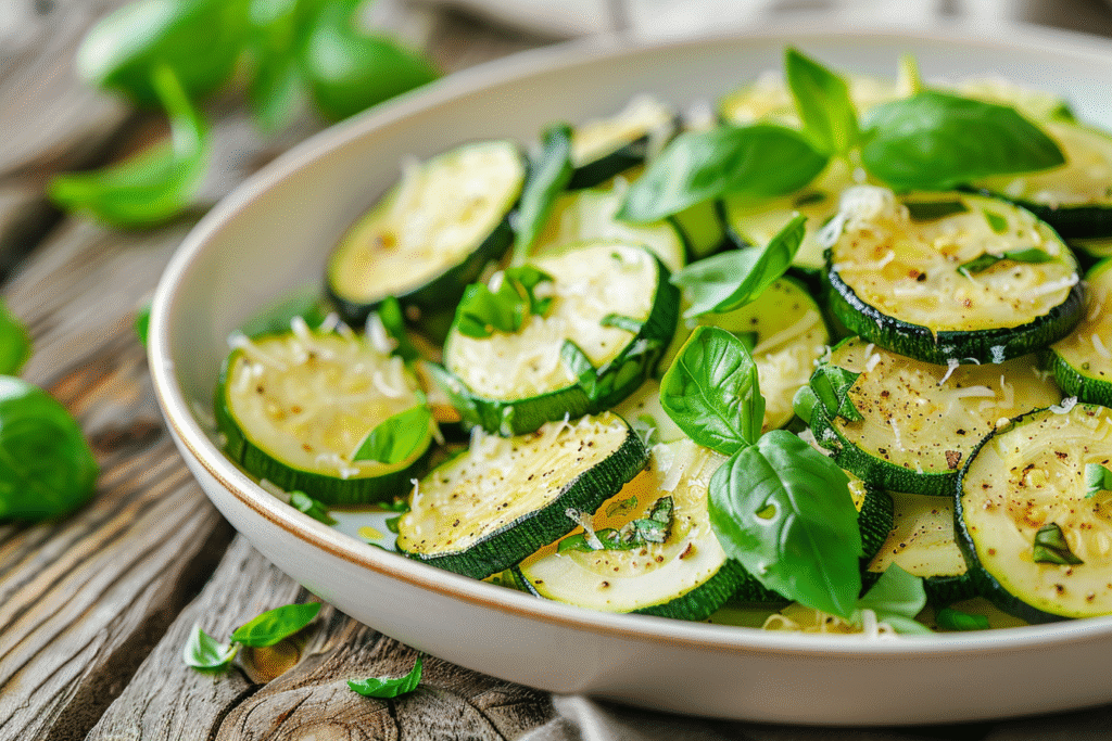 zucchini and basil in the spotlight